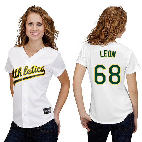 Arnold Leon #68 mlb Jersey-Oakland Athletics Women's Authentic Home White Cool Base Baseball Jersey